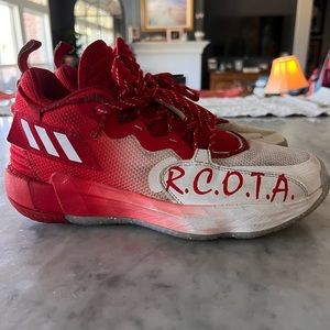 Adidas Dame EXTPLY R.C.O.T.A. Lillard Red White Men Basketball Shoes size 9.5